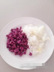 Purple potato, white mushroom, sago, dew

