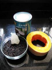 Coconut milk, pumpkin black rice syrup
